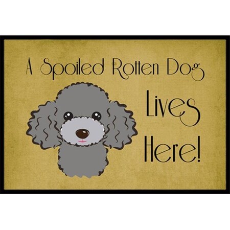 Carolines Treasures Carolines Treasures BB1507JMAT Silver Gray Poodle Spoiled Dog Lives Here Indoor & Outdoor Mat; 24 x 36 in. BB1507JMAT